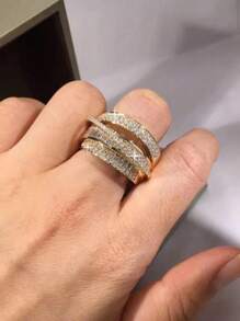 1 Stück hübscher kubischer Zirkonia Ring für Frauen, Hochzeit, Verlobung, Party Schmuck, Valentinstag, Mama, Mutter, Muttertag, Geschenk