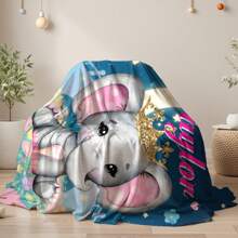 1 pieza Manta de franela personalizada para cama, manta personalizada con texto/foto, manta personalizada, manta acogedora, manta divertida, manta multifuncional para sala de estar, sofá, exterior, playa, campamento, mascotas