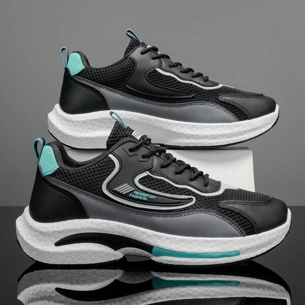 Men's Sports Shoes, Men's Tennis Shoes, Men's Platform Athletic Sneakers, Lace Up Fashion Increased Sole Sneakers