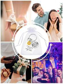 12pcs/4pcs/Set Inspirational Sunflower 'You'Re Awesome' Keychain Gift Set ,Include Stainless Steel Key Chain,Green Leaf Thank You Card, White Organza Gift Bag, Perfect For Party Supplies,Birthdays, Graduations & Christmas Gifts For Teachers And Colleagues Coworker Appreciation Gift,