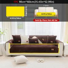 1PC Minimalist Velvet Straight Striped Plush Sofa Cushion – Pet-Friendly, Non-Slip, Fits 1/2/3/4-Seater Modular Sofas. Sofa Cover Protector For Living Room & Home Furniture, Decorative Cover With Label Design For A Premium Look.