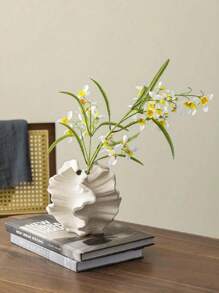 Vase décoratif en résine minimaliste moderne et créatif, décoration pour salon, entrée, cabinet TV, bureau, bureau à domicile, pot à fleurs de style artistique de luxe léger, décoration de table à thé, de cabinet TV dans le style wabi-sabi domestique