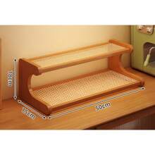 Estantería de alta calidad con forma de escalera hecha de rattan y plástico, adecuada para plantas, alféizares, balcones, soportes para flores, estantería de almacenamiento de varios niveles, soporte para tazas, organizador versátil de escritorio, estantería de libros, para uso en la cocina y la oficina