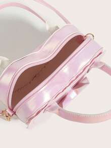 1pc Cute Zipper Closure Heart-Shaped Handbag/Crossbody Bag For Girls, Suitable For Daily Outings - Crossbody Bags - View 6