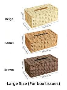 1pc Handmade Woven Tissue Box, Oriental Zen Minimalist Style For Living Room, Bedroom, Office