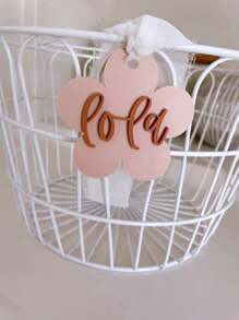 Custom Keychain, Retro Daisy Tag, Backpack Tag, Initial Keychain, Bag Tag Personalized, Gift Bag Tags, Back To School, 3D Acrylic Tag