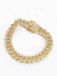 12mm Hiphop Double Row Diamond Cuban Chain Necklace, Fashion Hiphop Rap Music Style Necklace Bracelet Jewelry For Men And Women, Suitable For Daily Wear, Birthday Party, Christmas, Thanksgiving, Gift For Family And Friends