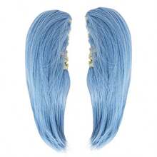 VENDAD-Hair Cap+ Nagisa Shiota Wig Cosplay Blue Wig With Double Ponytails Short Blue Anime Wig For Men Women Boys Girls Cosplay Costume Synthetic Lightblue Hair Pigtails Wigs For Halloween Party - 藍色 - 查看 6