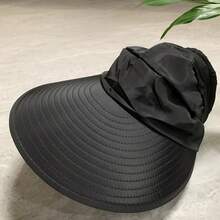 1 szt. damski koreański kapelusz przeciwsłoneczny do ochrony przed słońcem, zakrywający twarz, modny, otwarty, letni kapelusz. Jeśli kapelusz jest lekko spłaszczony po otrzymaniu, podano instrukcje dotyczące pielęgnacji. - Wielokolorowe - Zobacz 11