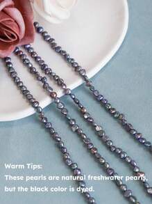 1 cuerda de aproximadamente 50 perlas de agua dulce cultivadas barrocas irregulares de 4-5 mm, de 20 cm/7,87 pulgadas de largo, con los lados perforados de manera natural, para hacer collares, pulseras y joyería DIY