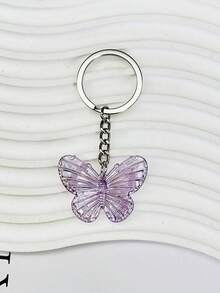 1 件透明亚克力蝴蝶装饰夏季度假风格手机挂绳、钥匙链、手机壳、相机带