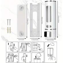 400ml Wall-Mounted Soap Dispenser With Transparent Window - Phthalate-Free Plastic, No Electricity Needed, Easy-Install For Bathroom, Kitchen, Hotel & Home Use Back To School Bathroom Accessories - Multicolor - View 5