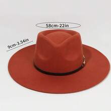 Women Men Fedora Hat, Elegant Soft Wide Brim Cap Jazz Hat With Belt For Casual Party - 紅色 - 查看 7