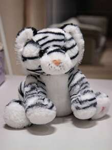 发光老虎毛绒玩具 - 柔软发光填充动物，黑白或棕白相间，20厘米/7.87英寸 - 送给老虎爱好者和收藏家的完美礼物，装饰性毛绒玩具 | 鲜艳的条纹设计 | 柔软涤纶，毛绒玩具 - 彩色 - 查看 10