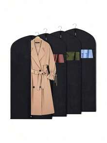 5pcs Transparent Garment Bags, Wardrobe Storage Organizing Bag, Dust Cover For Clothes, Suits, Down Jackets, Home & Dorm Use - Multicolor - View 1