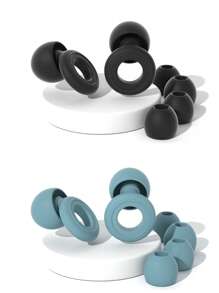 6 Sets - Reusable Silicone Earplugs For Sleeping And Swimming - 35dB Noise Reduction, With 2 Pairs Of Ear Caps, Suitable For Snoring, Studying, Concerts And Hearing Protection