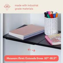 Tension Rod Shelving Expandable Closet Tension Shelf Storage Rack - No Drill Cabinet Tension Rod Shelf Closet No-Slip |   Shelves Cabinet (NO Screw Installation) - 小號(10'' - 16.5'') - 查看 6