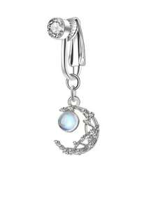 1 pieza Piercing para el ombligo con diseño simple de cabeza de gato/corazón, estilo mariposa de clip, sin necesidad de perforación, variedad de estilos