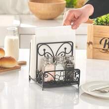 Portanaplones LEVIMETREE: Portanaplones para mesa de cocina, Portanaplones de sal y pimienta para mesas, Portanaplones de sal y pimienta, Portanaplones para mesas al por mayor, Caddies de sal y pimienta - S - Salero y pimentero porta servilletas - Ver 2