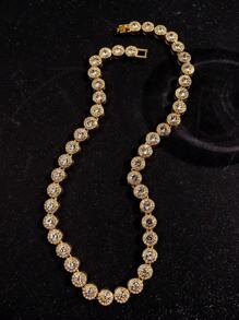 1 pieza Collar de Calle de Lujo, Único y con Estilo Punk, Adornado con Cristales Rhinestone para Hombre, Joyería de Calle para Uso Diario