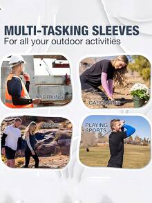 UV Protection Arm Sleeves With Thumb Hole, Suitable For Men & Women, For Work, Cooling Tattoo Cover, Compression Sleeve For Cycling, Fishing, Outdoor Activities, Hiking, Gym, Yoga, Workout, Beach, Camping, Cruise - Multicolor - View 11