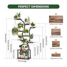 1pc Metal Plant Stand, 10 Tier 63 Inch Multifunctional Plant Stand, Irregularly Curved Planter Display Stand For Home, Patio, Deck Decoration, Suitable For A Wide Range Of Indoor Plants, Multifunctional Plant Stand - Multicolor - View 5
