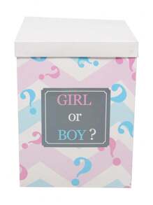 性别揭晓气球套装，包含创意包装盒、背景幕布和性别揭晓气球——适合男孩或女孩的迎婴派对装饰 - 彩色 - 查看 5