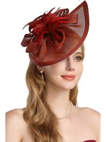 1Pc Tea Party Fascinator Hat For Women Kentucky Headwear Derby Pillbox Church Hat For Cocktail Wedding ,Hair Accessories, Tiny Hats, Mini Fascinator, Mini Cap, School Stuff, Gifts, Classy, Festival Outfits, Rave Accessories