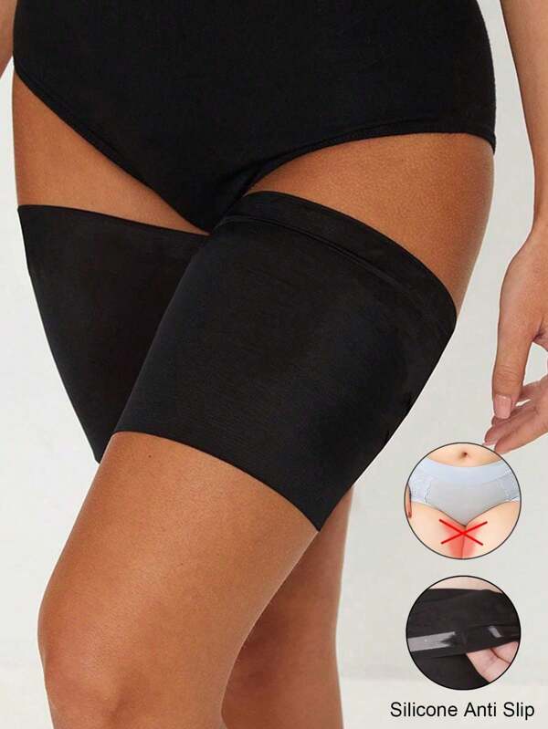 2 stuks anti-schuurbanden voor dames, hoge elastische silicagel, anti-wrijvingsbescherming, beenwarmer met anti-haken, dijbandages