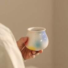 1 PIEZA Taza de café de cerámica con color de esmalte, taza de té de cerámica, taza de café hecha a mano, taza de degustación, taza de café para eventos, color de dopamina, agarre cómodo, de alta calidad y saludable, hermosa y práctica, taza de agua para el hogar u oficina, apropiada para regalo 180ml