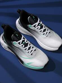 男士轻便透气碳板爆米花减震回弹跑步鞋，适合夏秋季 - 墨綠色 - 查看 4