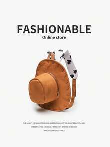 可爱卡通故事伍迪帽子设计背包-创意书包 - 摩卡棕 - 查看 7