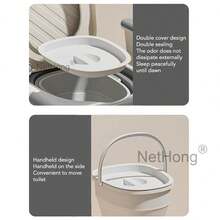 NetHong Adjustable Commode Chair Seat Portable Bedside Toilet Mobility Aid With Armrests - Grey - View 6