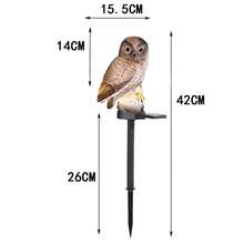 1 Đèn cọc sân vườn hình cú chạy bằng năng lượng mặt trời, thiết kế động vật chân thực bằng nhựa ABS cho sân, vườn, đèn bãi cỏ ngoài trời chống thấm nước - ánh sáng ấm áp - Xem 12