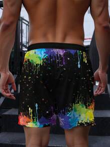 1 Stück Herren Mode lose 3D-Muster Kordelzug Cargoshorts, leicht & atmungsaktiv, lässiger Heimatstil, geeignet für Straße, Laufen, Wandern, Camping, Reisen, Strand, Party & Urlaubsgeschenke