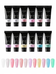 1 pieza Pegamento de gel de extensión de uñas de color de 0.510z para realce de uñas con diseños de uñas, de larga duración y fácil de usar, gel constructor de manicura de salón para mujeres, opciones de multicolor