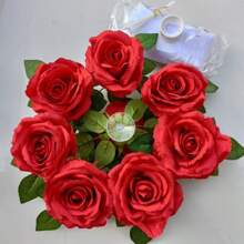 1 Stück elegante weiße/rote/rosa Rosen, 9 Rosen mit Saugnäpfen, 12 Bändchen und 2 Bänder 62.99-Inch lang, geeignet für Hochzeitautos - Blumen Türgriff Quasten Bänder, Braut-Auto Dekoration, romantisches Auto Zubehör, Hochzeitsaccessoires, Hochzeitsauto Deko, Festdekoration, multifunktionale hängende Kunstblumen Wand