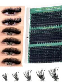 Fluffy Lash Clusters 60D+80D+100D/60D+80D+100D+120D/40D+60D+80D/80D/200D Individual Eyelash Thick Cluster Eyelash Extensions D Curl Lashes Clusters 295Pcs/300Pcs/320Pcs/280Pcs/168Pcs/60Pcs Individual Lashes 9-18MM Wispy Cluster Lashes - D - View 6