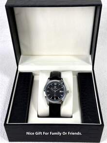 Pablo Raez 1 件男士手表时尚休闲腕表，适合男士夏季配饰，不锈钢银色 IPS 表壳，奢华黑色，柔软舒适超细纤维皮革手链，三维感钻石鳞片表盘，带日期，50 米防水，顶级全新男士石英腕表运动优雅时钟精美教师礼物，适合朋友或家人，父亲礼物，适合日常生活/工作/派对装饰，礼服手表，毕业婚礼礼物 - 黑色 - 查看 3