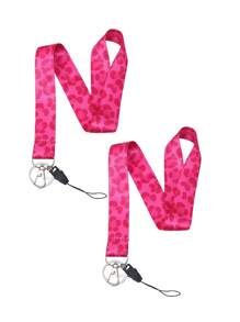1pc Pink Leopard Print Teacher Lanyard For ID Badge Holder, Phone, Keys, With Key Ring, Great Gift For Women, Teachers, Students, Staff - New & Old Versions Sent Randomly School Car Accessories Cute Goth Y2k