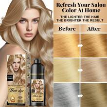 Natural Hair Dye Shampoo 3 IN 1, Hair Color For Gray Hair Coverage, Hair Coloring Shampoo For Women, Color Shampoo Beard Dye For Men, Vegan Ammonia Free Hair Shampoo (NATURAL BLONDE) - 彩色 - 查看 5
