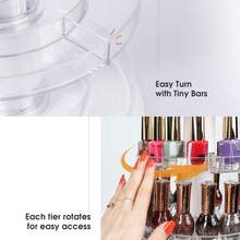 J JACKCUBE DESIGN Acrylic Rotating Nail Polish Display Stand Spinning Rack Holds 69 - 117 Bottles, 3 Tier Storage Holder Organizer Nail Polish, Makeup, Essential Oil And More - MK548B - 5Tier - View 11