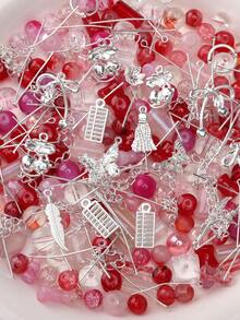 50克混合金属配件和玻璃珠 - DIY手链、项链、手机挂饰工艺品材料 - 銀色配件 - 查看 11