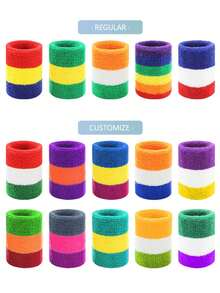 AOLIKES Wrist Sweatbands Sports Wristbands For Competitions Absorbent Sweatbands For Basketball Tennis Football Running Working - Multicolor - View 4
