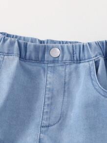 Annil Children's Clothing: Girl Xiaotong Xiaoa Wears A Denim Skirt For Summer