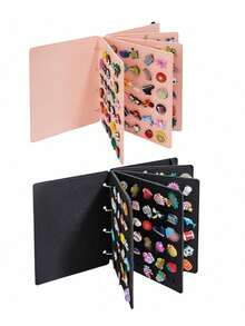 1/2 Pcs Felt Shoe Flower Storage Booklet Charm Organizer Shoe Display Decor Holder Booklet Household Clog Organization - Multicolor - View 11