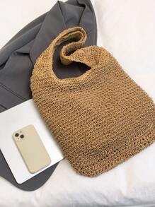Fashionable Straw Woven Tote Bag For Women, Leisure Style