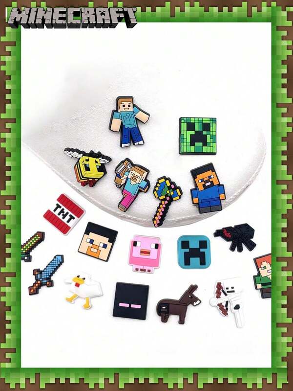 Microsoft 30/34 stuks officieel gelicentieerde Minecraft Cartoon Minecraft schoenbedels schattige Creeper schoen sieraden Steve feest verjaardagscadeau mode-accessoires voor vrouwen schoenbedels inspiratie vriendschap sieraden cadeaus voor geliefden muziekliefhebbers school