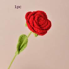 10 piezas de flores de rosa de ganchillo hechas a mano, regalo del Día de San Valentín, flores artificiales tejidas eternas, flores de simulación de punto, flores preservadas, mejor regalo para el Día de Navidad, cumpleaños, bodas, graduaciones, Día del Maestro. Adecuado para la decoración del hogar en restaurantes, decoración de habitaciones, dormitorios, regalos festivos y decoración navideña del hogar. Decoración navideña