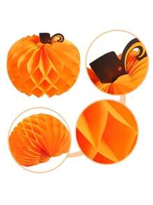 1PC Halloween Decorative Paper Pumpkin Honeycomb Ball Decorations Table Centerpieces 3D Paper Pumpkin Ornaments Pumpkin Witch Hat Honeycomb Ball Decorations Halloween Thanksgiving Party Birthday Wedding Home Party Supplies Autumn Harvest Season Decorative Pumpkin